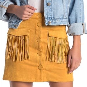 Fringe Skirt NWT (Color: Mustard)